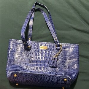 Brahmin Royal Blue Embossed Tote